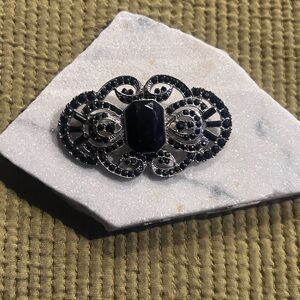 Vintage Black and Silver Brooch
